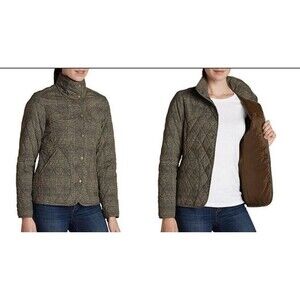 Eddie Bauer Jacket Women's Small Brown Sport  Shop Snap Button Gorp Academia